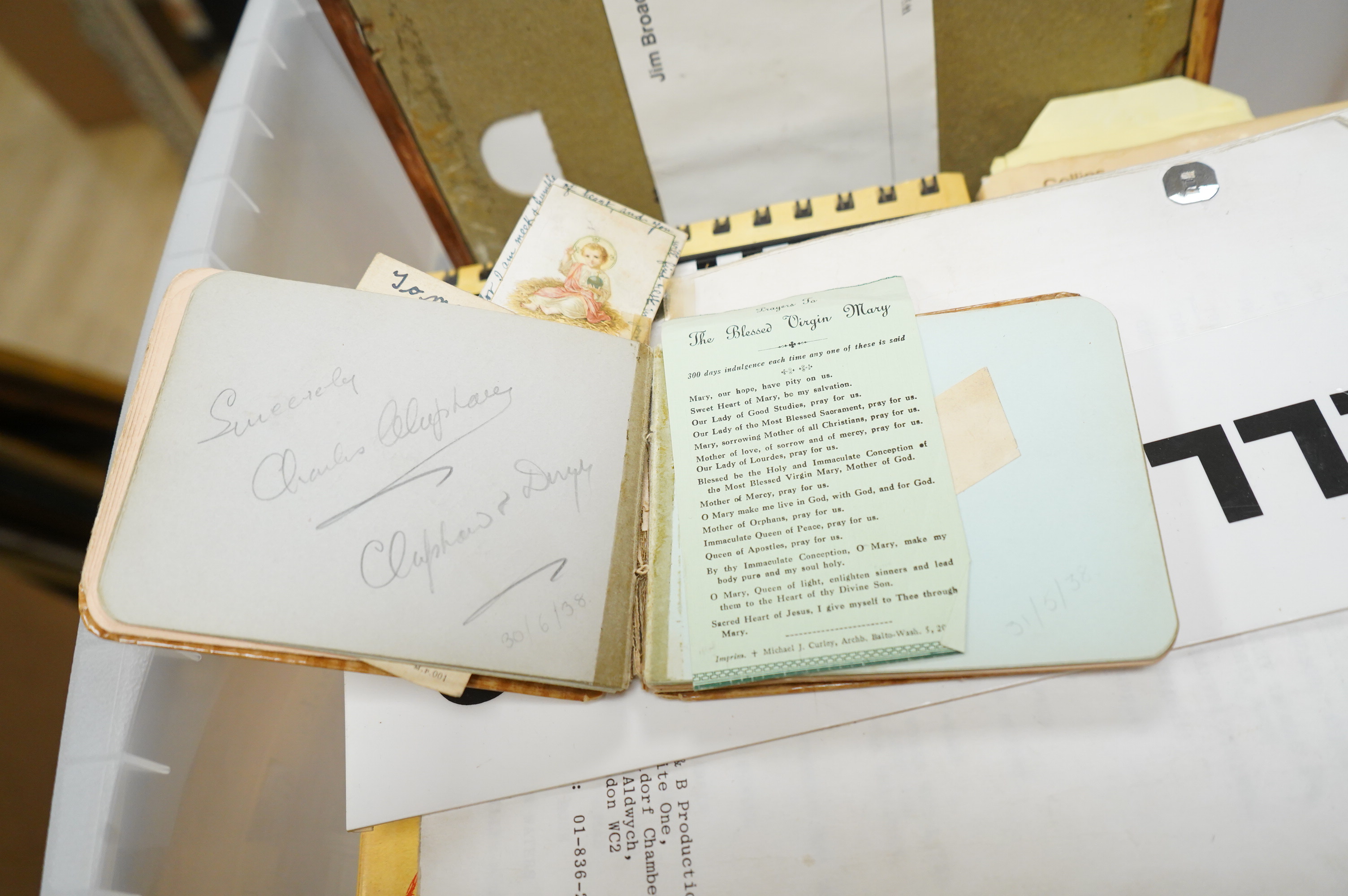 An archive of autographs and signed books relating to Bella Emberg, famed for her work on the Russ Abbot Show, and having originally come from her estate, comprising signatures of mainly television stars of the 1970s, 80
